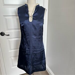 Asian Style Sleeveless Dress with Ruffle Trim Size 16